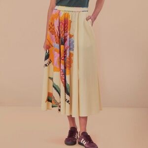 Beige Lucy Floral Maxi Skirt